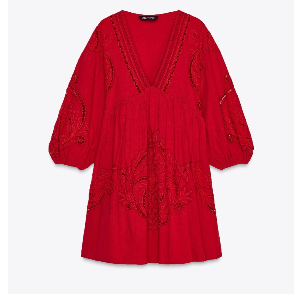 ZW COLLECTION SHORT EMBROIDERED DRESS
